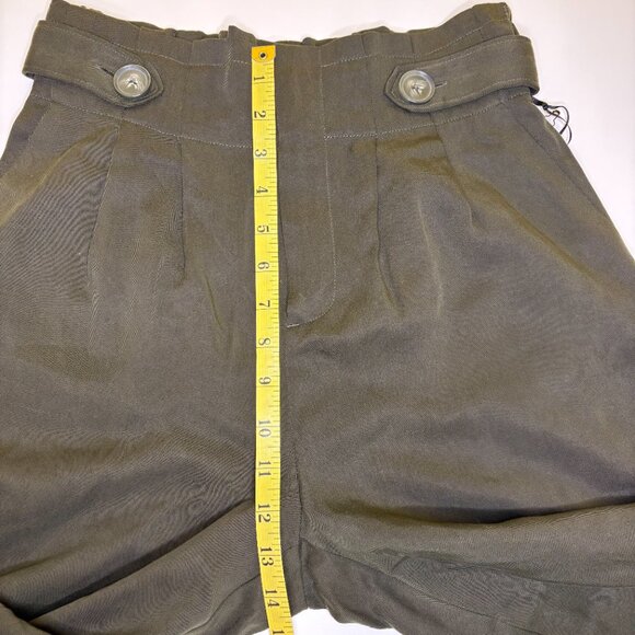 Simply Vera Wang Womens High Rise Capri Pleated Pants Size XS Olive Green Preppy - Picture 5 of 8
